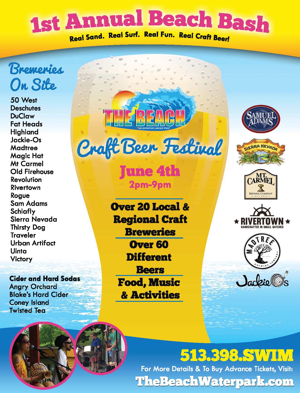 1st Annual Beach Bash Craft Beer Festival The Beach Waterpark Mason